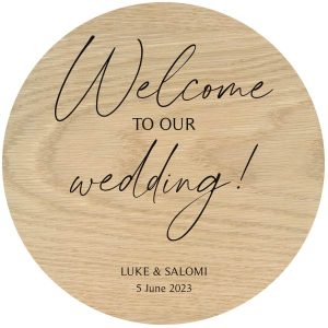 Custom Round Wooden Welcome Sign