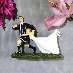 Rugby couple cake topper