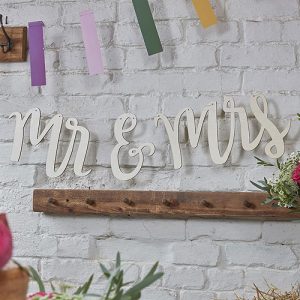 Boho Mr And Mrs Wooden Bunting