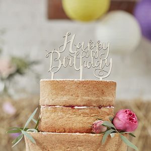 Boho Happy Birthday Cake Topper