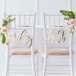 Gold Wifey & Hubby Chair Signs
