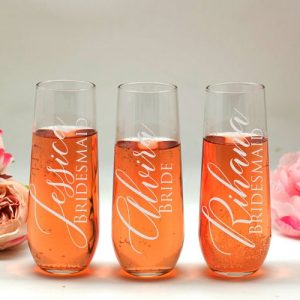 Personalised Stemless Champagne Glass