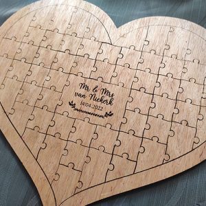 Wooden Heart Puzzle Guest Book