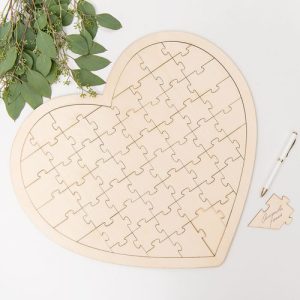 Wooden Heart Puzzle Guest Book