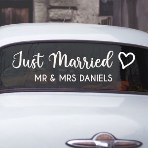 Personalised Wedding Car Sticker