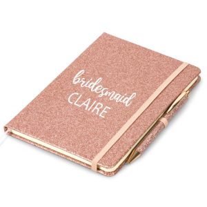 Custom Glitter Bridesmaid Notebook
