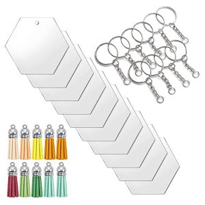 Hexagon Acrylic Multicoloured Tassel Kit