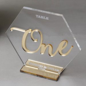 Hexagon Layered Table Numbers