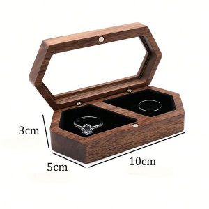 Walnut Wooden Ring Box