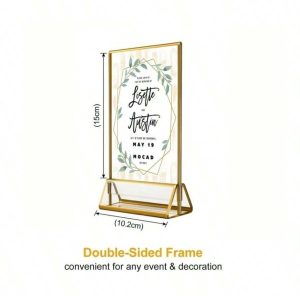 Gold Framed Menu Table Number Stand