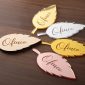 Personalised leaf guest name place card